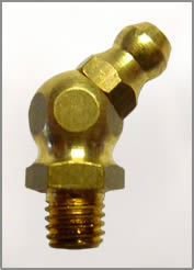 1/4"-28 UNF 45 DEGREE BRASS GREASE FITTING
