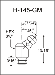 45 Degree Thread-Forming Grease Fittings