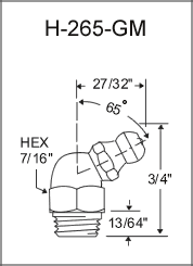 1/8" 65 Degree Thread-Forming Grease Fittings