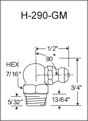 1/8" 90 Degree Thread Forming Grease Fitting