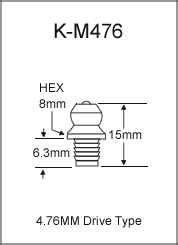 4.76MM DRIVE TYPE GREASE FITTING