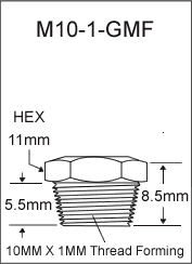 10MM X 1MM THREAD FORMING FLUSH GREASE FITTING