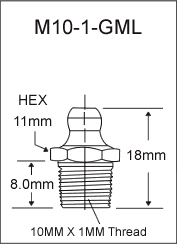 10MM X 1MM GREASE FITTING