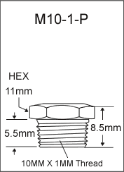 10MM X 1MM METRIC PLUG