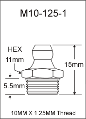 10MM X 1.25MM GREASE FITTING