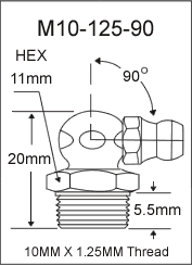 10MM X 1.25MM GREASE FITTING