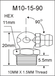 10MM X 1.5MM GREASE FITTING