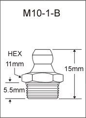 10MM X 1MM BRASS GREASE FITTING