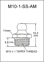 10MM Stainless Steel Grease Fitting