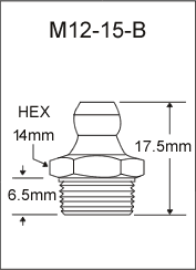 12MM x 1.5MM BRASS GREASE FITTING