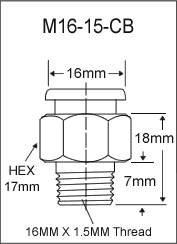 16MM X 1.5MM BUTTON HEAD GREASE FIITING