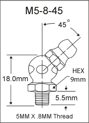 5MM GREASE FITTINGS