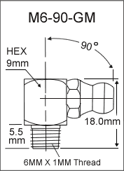 6MM X 1MM THREAD FORMING GREASE FITTING