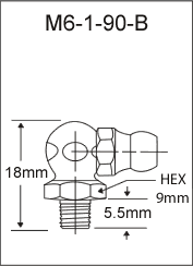 6MM X 1MM 90 DEGREE BRASS GREASE FITTING