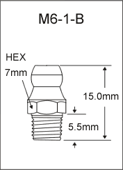 6MM X 1MM BRASS GREASE FITTING