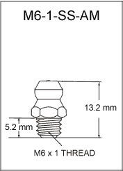 6MM Stainless Steel Grease Fitting