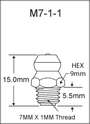 7MM X 1MM GREASE FITTING