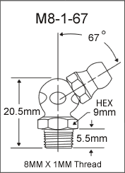 8MM X 1MM GREASE FITTING