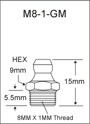 8MM X 1MM THREAD FORMING GREASE FITTING