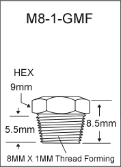 8MM X 1MM THREAD FORMING FLUSH GREASE FITTING