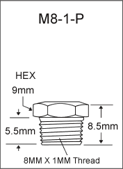 8MM X 1MM METRIC PLUG