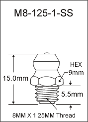 8MM X 1.25MM GREASE FITTING