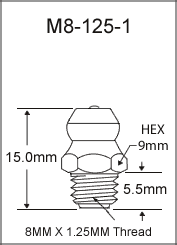 8MM X 1.25MM GREASE FITTING