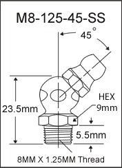 8MM X 1.25MM GREASE FITTING