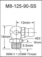 8MM X 1.25MM GREASE FITTING