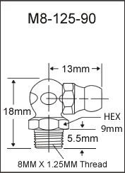 8MM X 1.25 MM GREASE FITTINGS