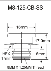 8MM X 1.25MM BUTTON HEAD GREASE FITTING