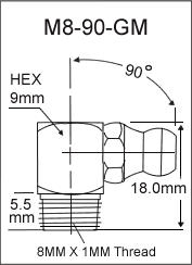 8MM X 1MM THREAD FORMING GREASE FITTING