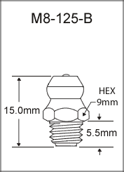 8MM X 1.25MM BRASS GREASE FITTING