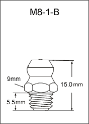 8MM X 1MM BRASS GREASE FITTING