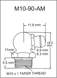 10mm 90 Degree Grease Fitting