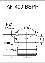 AF-400-BSPP british thread grease fitting