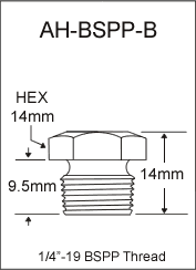 1/4" BSPP Flush Type Brass Grease Fitting / Zerk Fitting drawing