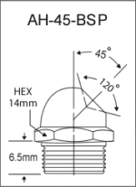 AH-45-BSP  british thread grease fitting