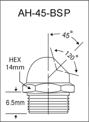 AH-45-BSP  british thread grease fitting