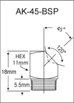 AK-45-BSP  british thread grease fitting