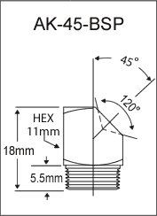 AK-45-BSP british thread grease fitting
