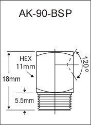 AK-90-BSP british thread grease fitting