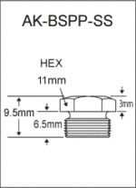 AK-BSPP-SS  british thread grease fitting