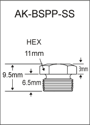 AK-BSPP-SS british thread grease fitting