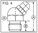 1/4"-19 BSP 45 Degree Brass Ball-Type Grease Nipple  drawing