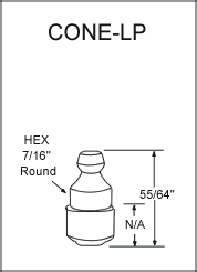 7/16" Round Thread Leakproof Grease Fitting drawing