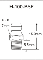 H-100-BSF  british thread grease fitting