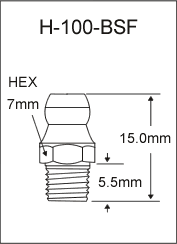 H-100-BSF  british thread grease fitting