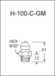 H-100-C-GM thread forming grease fitting drawing
