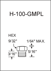 H-100-GMPL thread forming grease fitting drawing